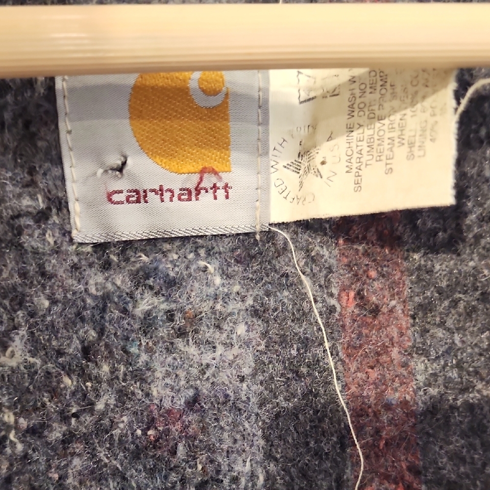 Vintage Carhartt Brown Military Field Jacket Rugged Canvas Blanket Lined - Picture 2 of 12